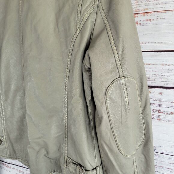 Mauritius Size 6 / S Jacket Sofia Lamb Leather Moto Jacket in Elephant Grey NWT - Picture 7 of 16